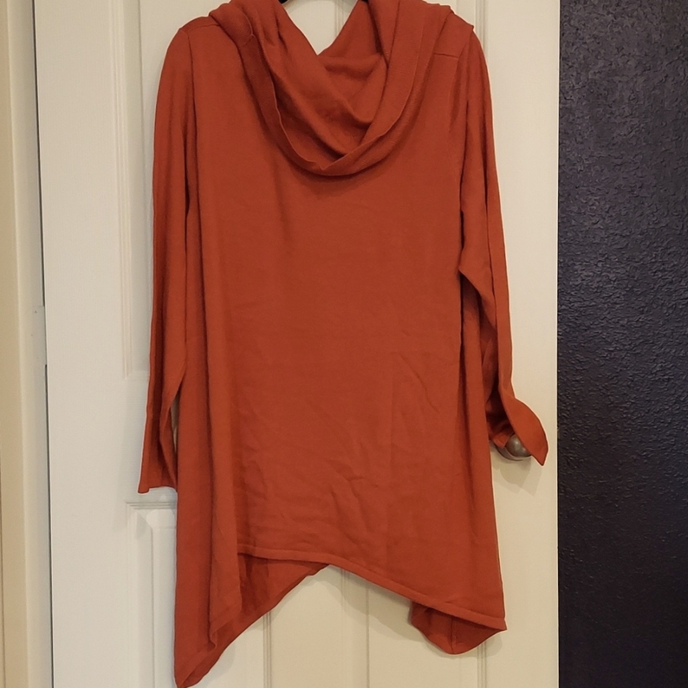Jessica London's Rust Cowl Neck Tunic